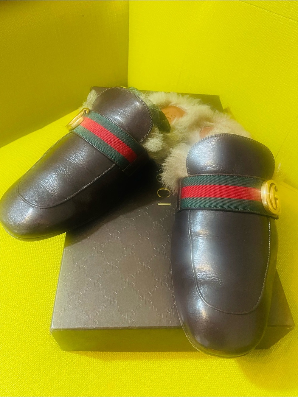 Versace Collection Dark Brown Leather Slip-On Shoes with White Packing